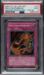 2004 Yu-Gi-Oh! Ancient Sanctuary 1st Edition #107 Des Counterblow Super Rare Holographic PSA MINT 9