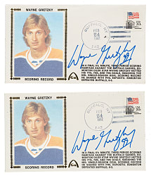 1982 Wayne Gretzky Signed First-Day Cover Pair