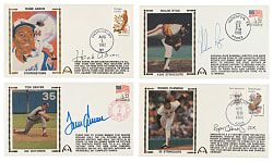 1977 to 1987 Hall of Fame and Stars Signed First-Day Cover Collection (40) Including Hank Aaron, Al Kaline, and Juan Marichal