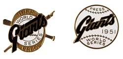 1951 and 1954 New York Giants World Series Press Pin Pair