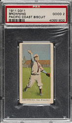 1911 D311 Pacific Coast Biscuit Frank Browning PSA GOOD 2