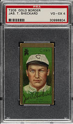1911 T205 Gold Border Jimmy Sheckard PSA VG-EX 4