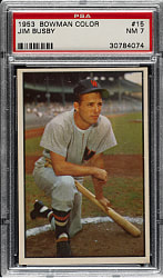 1953 Bowman Color #15 Jim Busby PSA NM 7