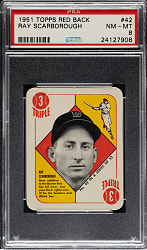 1951 Topps Red Back #42 Ray Scarborough PSA NM-MT 8