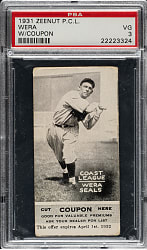 1931 Zeenut PCL Julie Wera with Coupon PSA VG 3