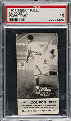 1931 Zeenut PCL Art McDougall with Coupon PSA VG 3