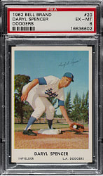1962 Bell Brand Dodgers #20 Daryl Spencer PSA EX-MT 6