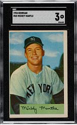 1954 Bowman #65 Mickey Mantle SGC VG 3