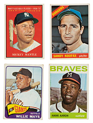 1959 to 1973 Topps and Fleer Hall of Fame Collection (26) Including Willie Mays, Roberto Clemente, and Mickey Mantle