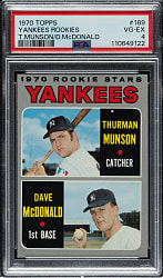 1970 Topps #189 Thurman Munson Rookie PSA VG-EX 4