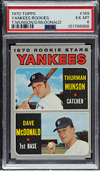 1970 Topps #189 Thurman Munson Rookie PSA EX-MT 6