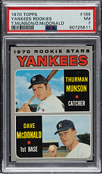 1970 Topps #189 Thurman Munson Rookie PSA NM 7