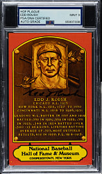 Ed Roush Signed Hall of Fame Postcard PSA/DNA MINT 9