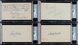 Hall of Fame Signed Government Postcard Collection (10) Including Bob Feller, Stan Coveleski, and Johnny Mize - PSA/DNA