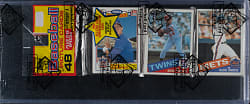 1985 Topps Unopened Rack Pack - Kirby Puckett Rookie on Top - BBCE