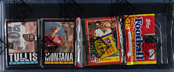 1985 Topps Football Unopened Rack Pack - John Riggins and Joe Montana on Top - BBCE
