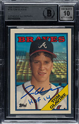 Signed 1988 Topps Tiffany #779 Tom Glavine Rookie Beckett GEM MINT 10