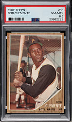 Lot # 10: 1962 Topps #10 Roberto Clemente PSA NM-MT+ 8.5
