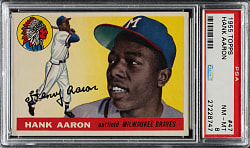 Lot # 8: 1955 Topps #47 Hank Aaron PSA NM-MT 8