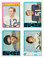 1972 Topps Football Partial Low-Number Run (201/263) Plus 143 Duplicates
