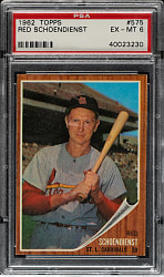 1962 Topps #575 Red Schoendienst PSA EX-MT 6