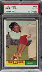 1961 Topps #438 Curt Flood PSA NM 7