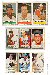 1961 to 1964 Bazooka Uncut Panel Trio with Carl Yastrzemski, Billy Williams, Ernie Banks, and Al Kaline