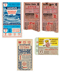 1943 to 1968 World Series Ticket Stub Collection (5)