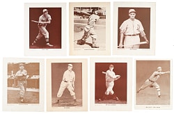 1910-1957 M114 "Baseball Magazine" Posters Collection (7) Including Enos Slaughter, Johnny Mize , and Joe Gordon