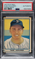 1941 R336 Play Ball #49 Babe Dahlgren Wrong Back PSA Authentic
