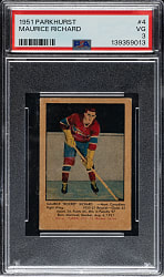 1951-1952 Parkhurst Hockey #4 Maurice Richard Rookie PSA VG 3