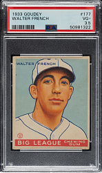 1933 R319 Goudey #177 Walter French PSA VG+ 3.5