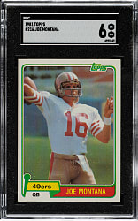 1981 Topps Football #216 Joe Montana Rookie SGC EX/NM 6