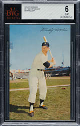 1953-1955 Dormand Postcard Mickey Mantle Batting BVG EX-MT 6