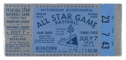 1959 All-Star Game Ticket Stub - Forbes Field