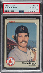 1983 Fleer #179 Wade Boggs Rookie PSA GEM MINT 10