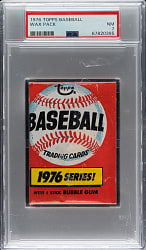 1976 Topps Unopened Wax Pack PSA NM 7