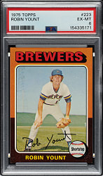 1975 Topps #223 Robin Yount Rookie PSA EX-MT 6