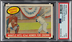 1959 Topps #461 Mantle Hits 42nd Home Run PSA VG 3
