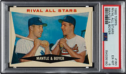 1960 Topps #160 Rival All Stars with Mickey Mantle and Ken Boyer PSA EX-MT 6