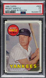 1969 Topps #500 Mickey Mantle PSA FAIR 1.5