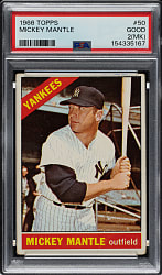1966 Topps #50 Mickey Mantle PSA GOOD 2 (MK)