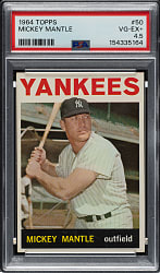1964 Topps #50 Mickey Mantle PSA VG-EX+ 4.5