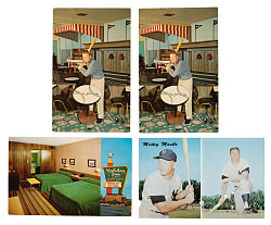 1959 and 1962 Mickey Mantle's Holiday Inn Postcard Collection (7)