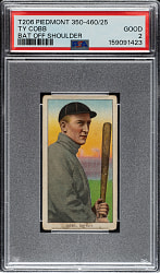 Lot # 12: 1909-1911 T206 White Border Ty Cobb Bat Off Shoulder PSA GOOD 2