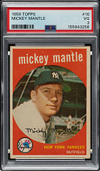 1959 Topps #10 Mickey Mantle PSA VG 3