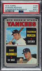 1970 Topps #189 Thurman Munson Rookie PSA MINT 9 (OC)