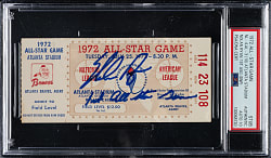 Nolan Ryan Signed 1972 All-Star Game Ticket Stub PSA/DNA GEM MINT 10 - Nolan Ryan's First All-Star Game