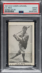 1921 E121 American Caramel (Series of 80) Sam Rice PSA GOOD 2 (MC)
