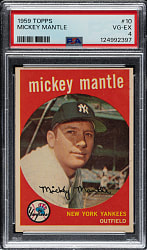 1959 Topps #10 Mickey Mantle PSA VG-EX 4